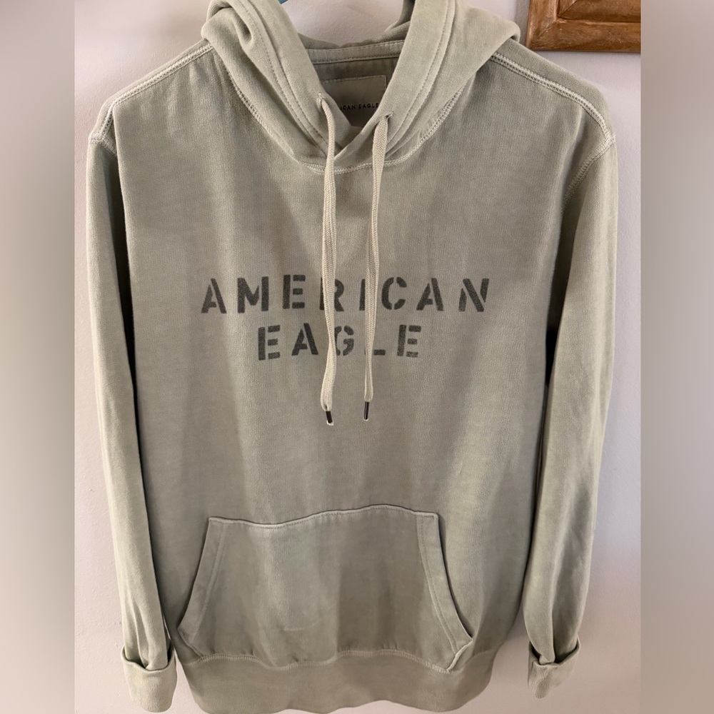 American Eagle Outfitters Men's Olive Hoodie